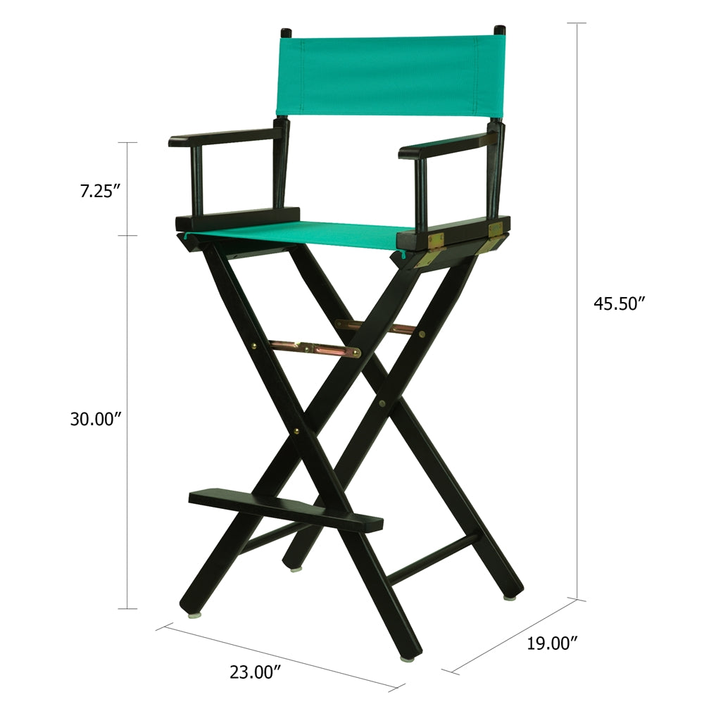 30'' Director's Chair Black Frame-Teal Canvas - Casual Home