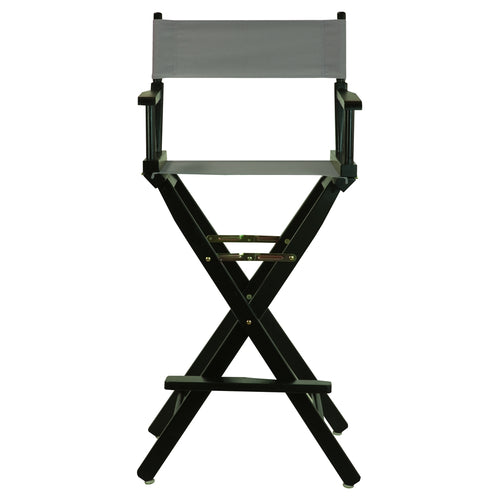 30'' Director's Chair Black Frame-Gray Canvas - Casual Home