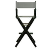 30'' Director's Chair Black Frame-Gray Canvas - Casual Home