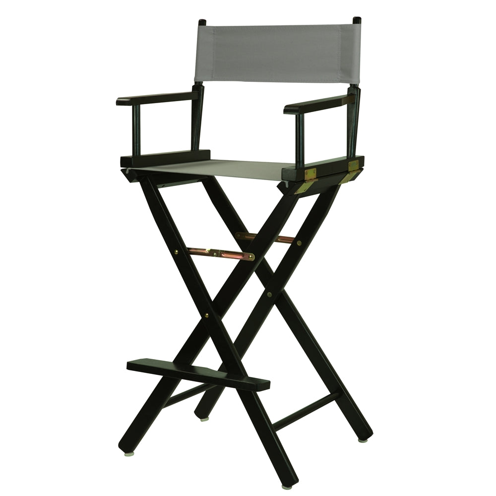 30'' Director's Chair Black Frame-Gray Canvas - Casual Home