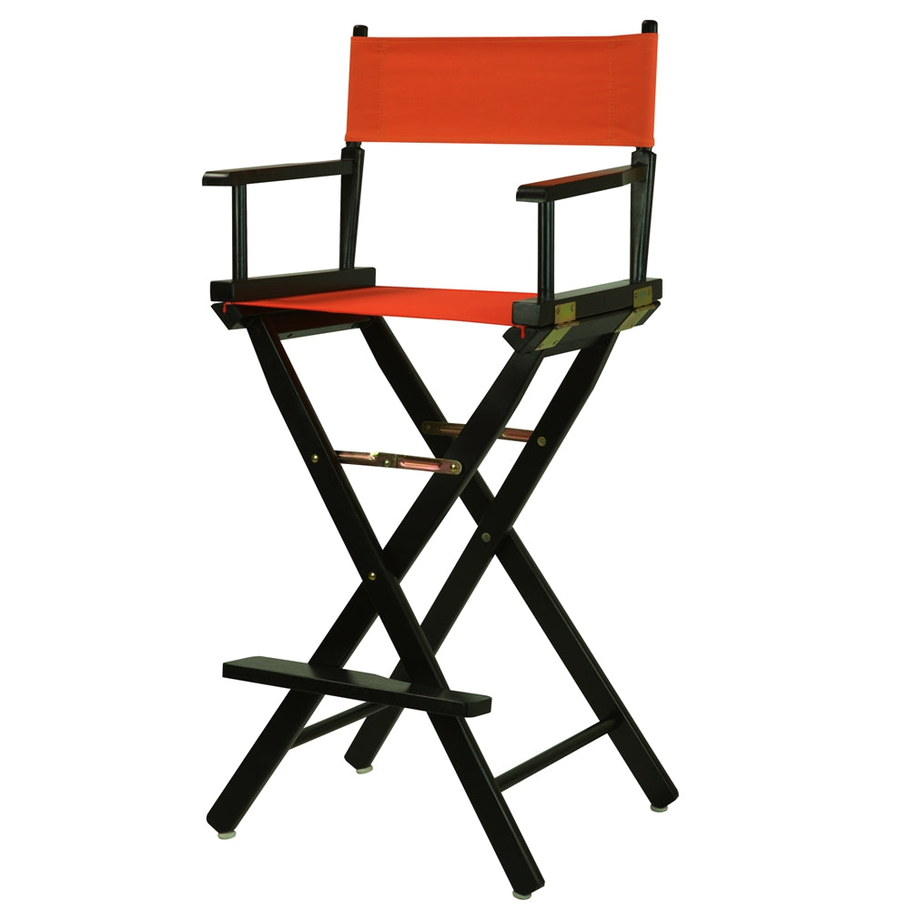 30'' Director's Chair Black Frame-Orange Canvas - Casual Home