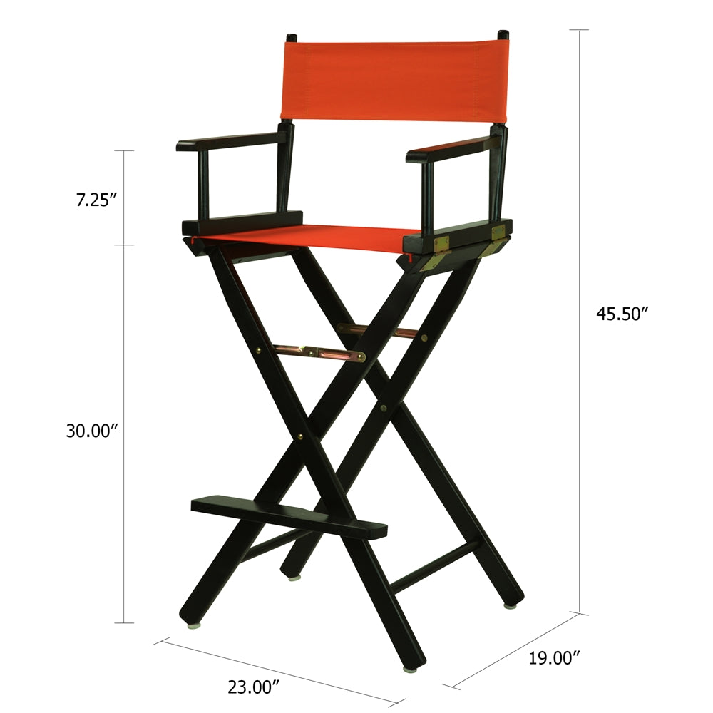 30'' Director's Chair Black Frame-Orange Canvas - Casual Home