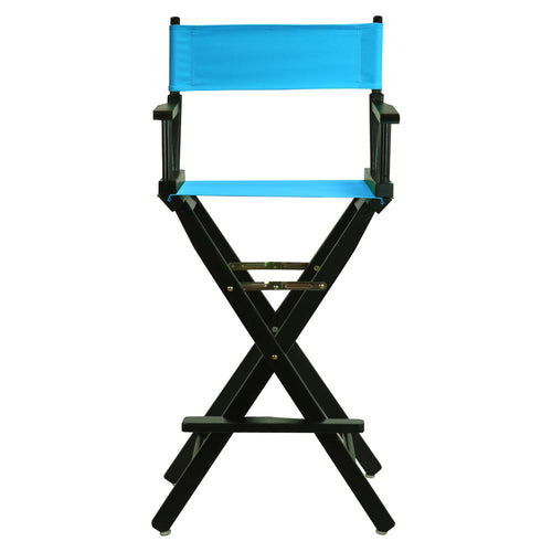 30'' Director's Chair Black Frame-Turquoise Canvas - Casual Home