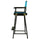 30'' Director's Chair Black Frame-Turquoise Canvas - Casual Home