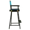30'' Director's Chair Black Frame-Turquoise Canvas - Casual Home