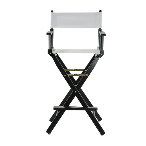 30'' Director's Chair Black Frame-White Canvas - Casual Home