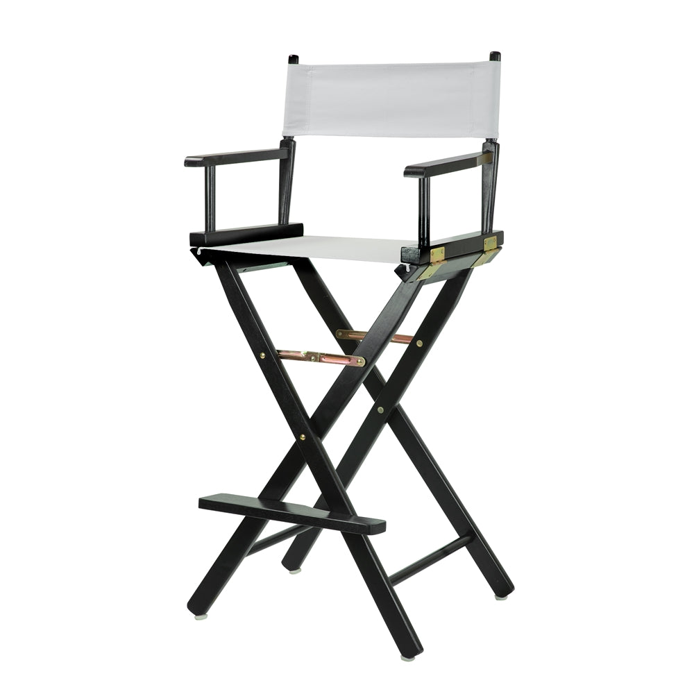 30'' Director's Chair Black Frame-White Canvas - Casual Home