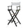 30'' Director's Chair Black Frame-White Canvas - Casual Home