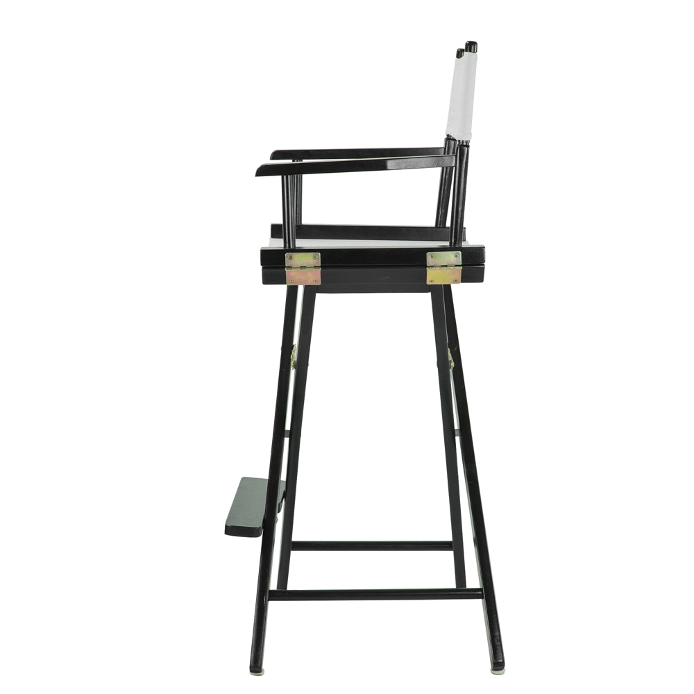 30'' Director's Chair Black Frame-White Canvas - Casual Home