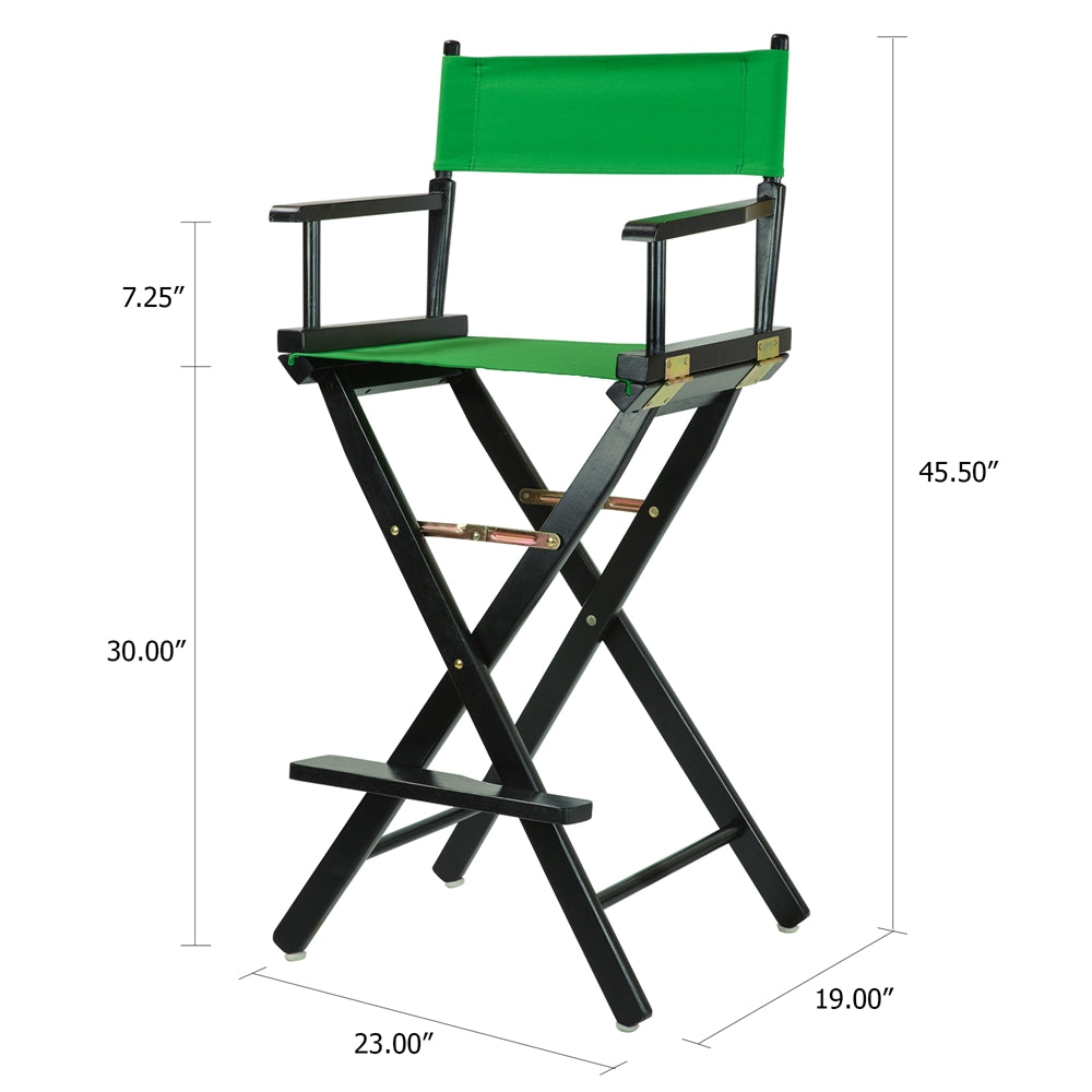 30'' Director's Chair Black Frame-Green Canvas - Casual Home
