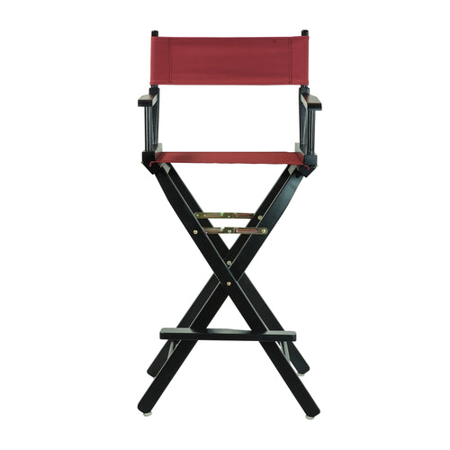 30'' Director's Chair Black Frame-Burgundy Canvas - Casual Home