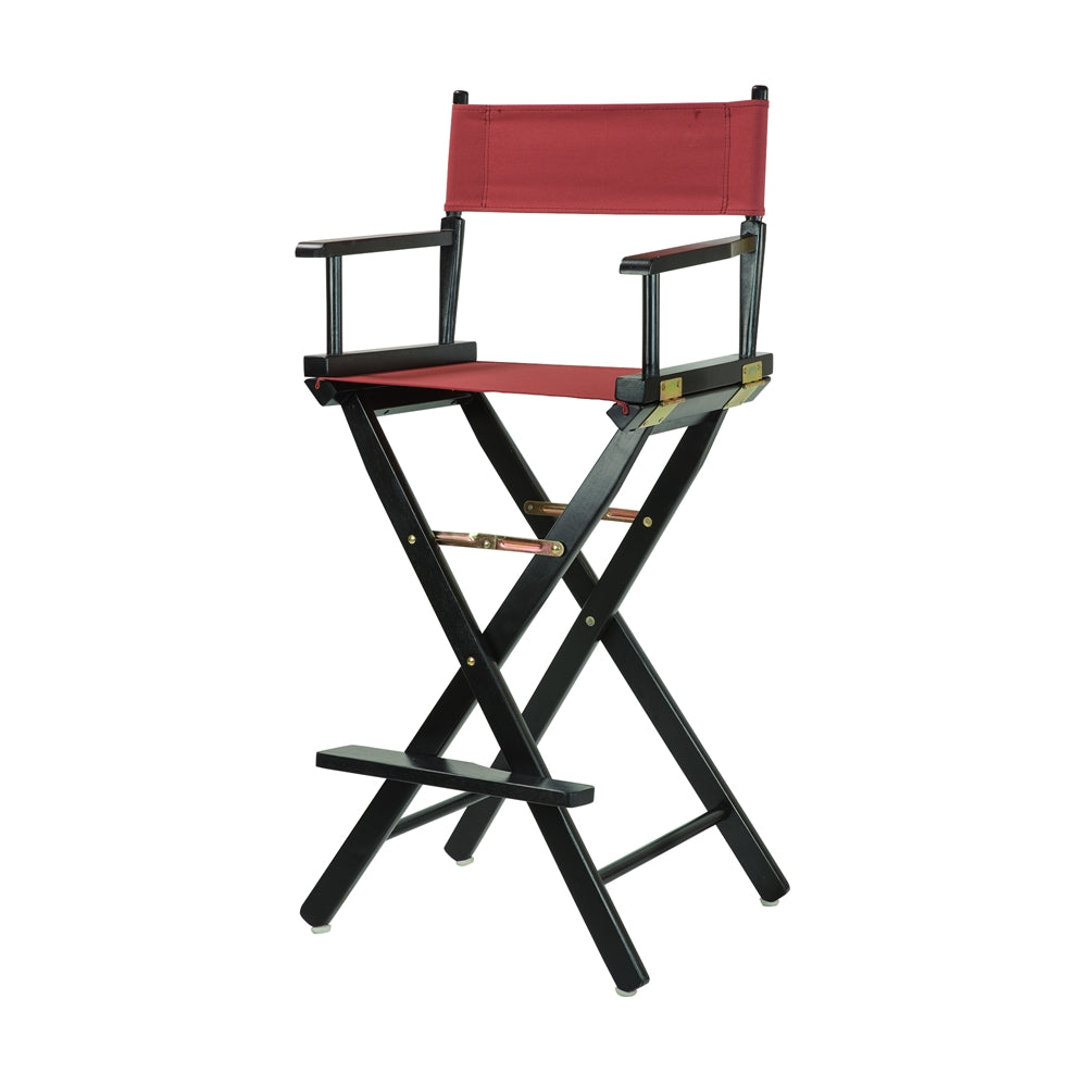30'' Director's Chair Black Frame-Burgundy Canvas - Casual Home