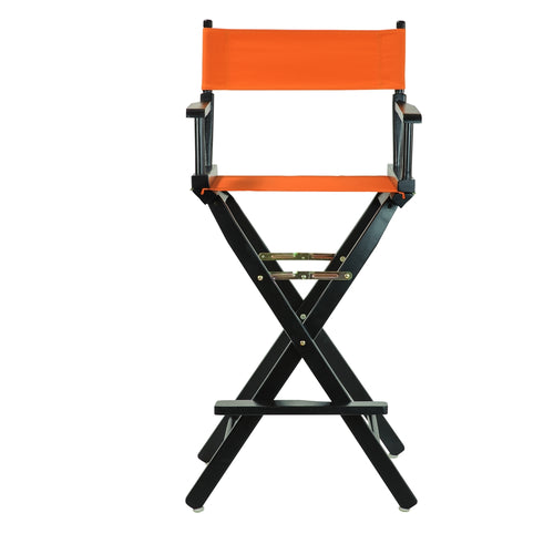 30'' Director's Chair Black Frame-Tangerine Canvas - Casual Home