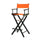 30'' Director's Chair Black Frame-Tangerine Canvas - Casual Home