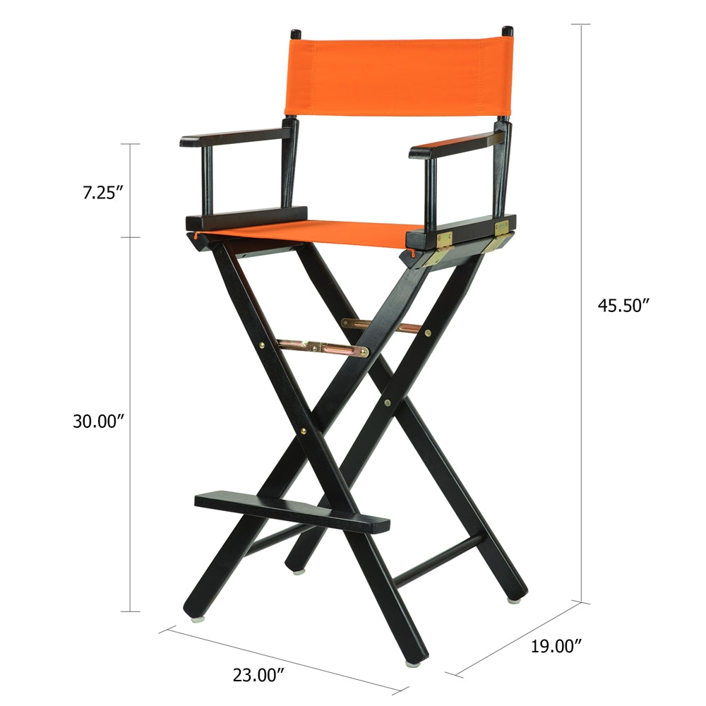 30'' Director's Chair Black Frame-Tangerine Canvas - Casual Home
