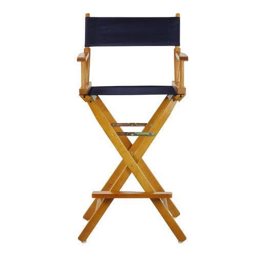 30'' Director's Chair Honey Oak Frame-Navy Blue Canvas - Casual Home