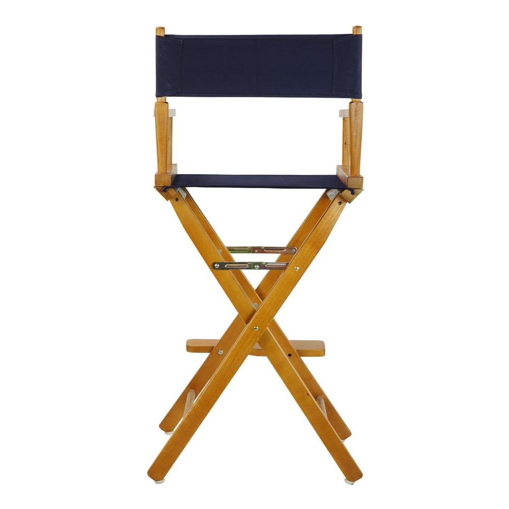 30'' Director's Chair Honey Oak Frame-Navy Blue Canvas - Casual Home