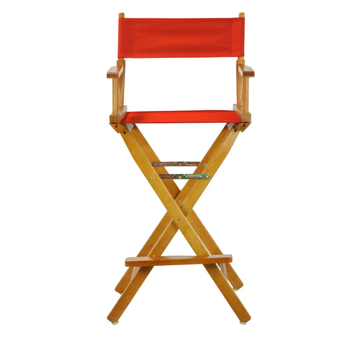 30'' Director's Chair Honey Oak Frame-Red Canvas - Casual Home