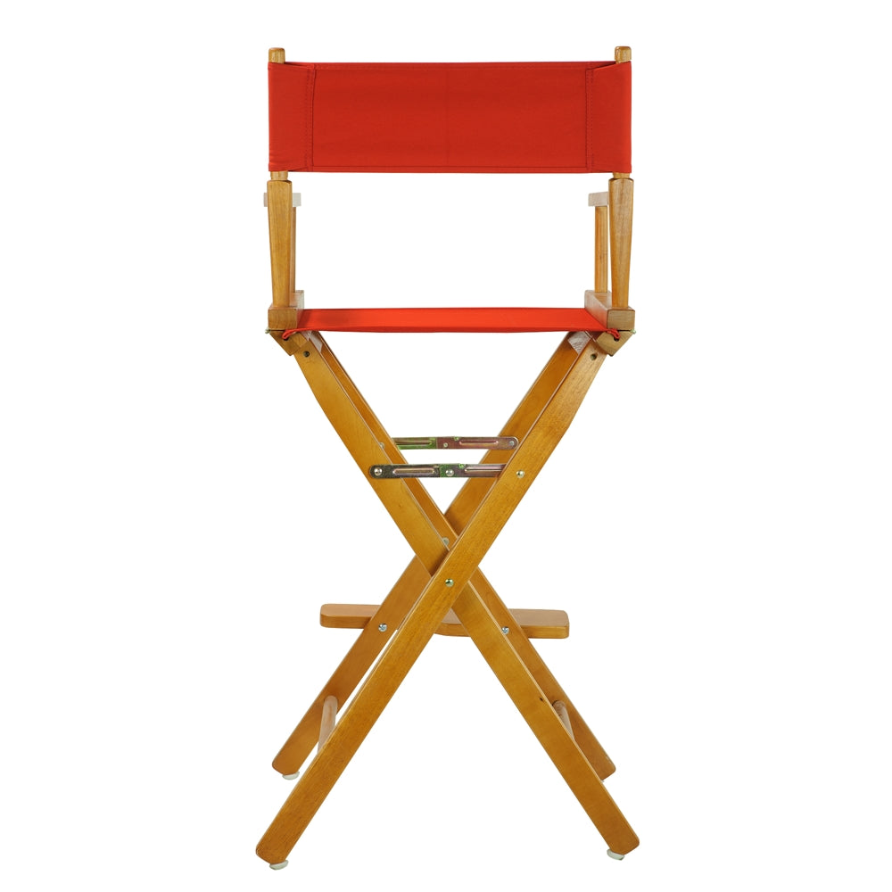 30'' Director's Chair Honey Oak Frame-Red Canvas - Casual Home