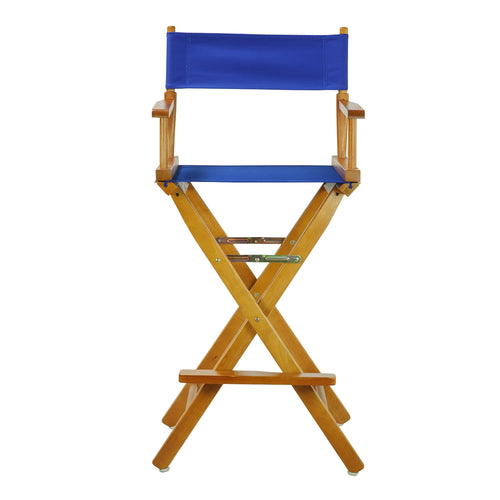 30'' Director's Chair Honey Oak Frame-Royal Blue Canvas - Casual Home