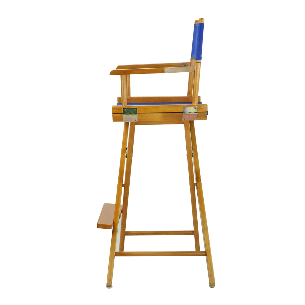 30'' Director's Chair Honey Oak Frame-Royal Blue Canvas - Casual Home