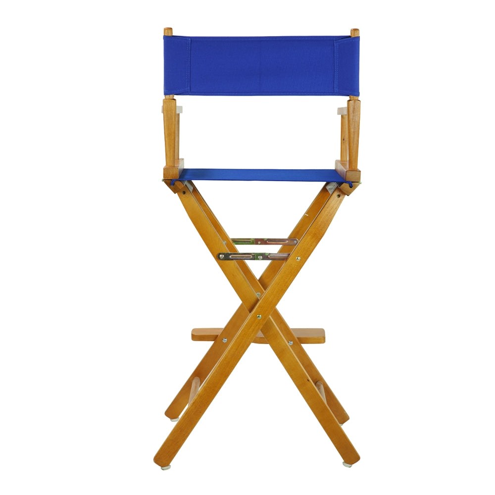 30'' Director's Chair Honey Oak Frame-Royal Blue Canvas - Casual Home