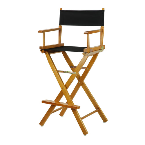 30'' Director's Chair Honey Oak Frame-Black Canvas - Casual Home