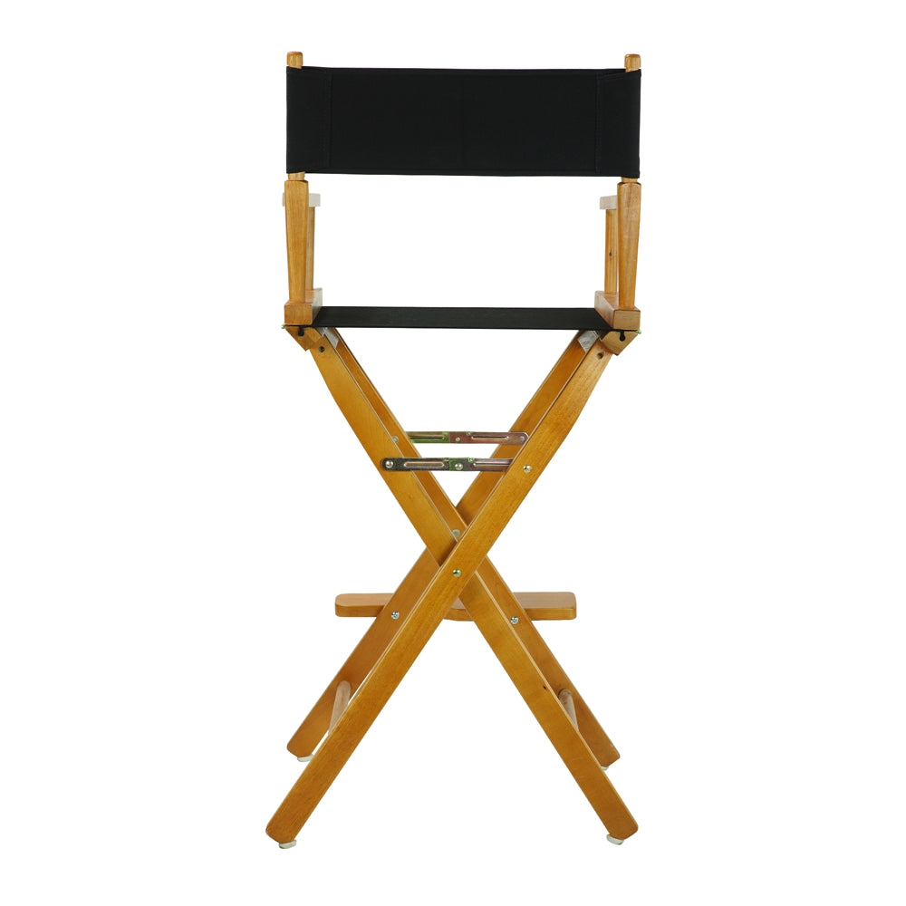 30'' Director's Chair Honey Oak Frame-Black Canvas - Casual Home