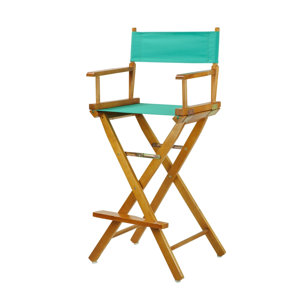 30'' Director's Chair Honey Oak Frame-Teal Canvas - Casual Home