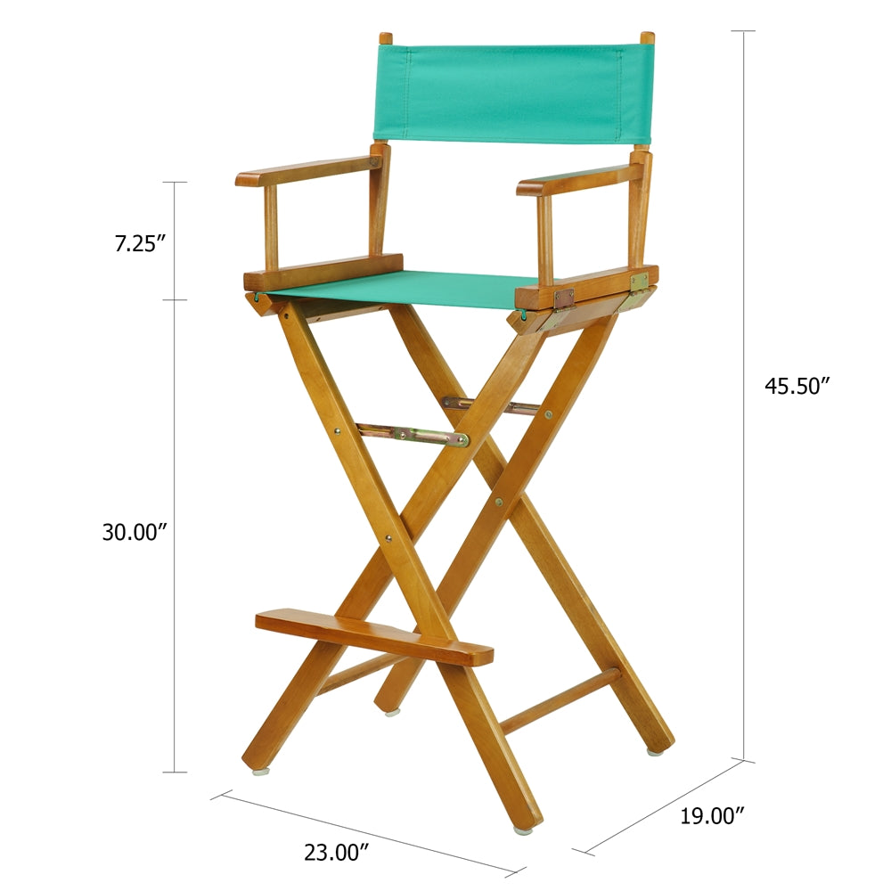 30'' Director's Chair Honey Oak Frame-Teal Canvas - Casual Home