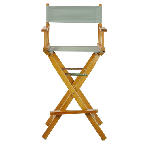30'' Director's Chair Honey Oak Frame-Gray Canvas - Casual Home