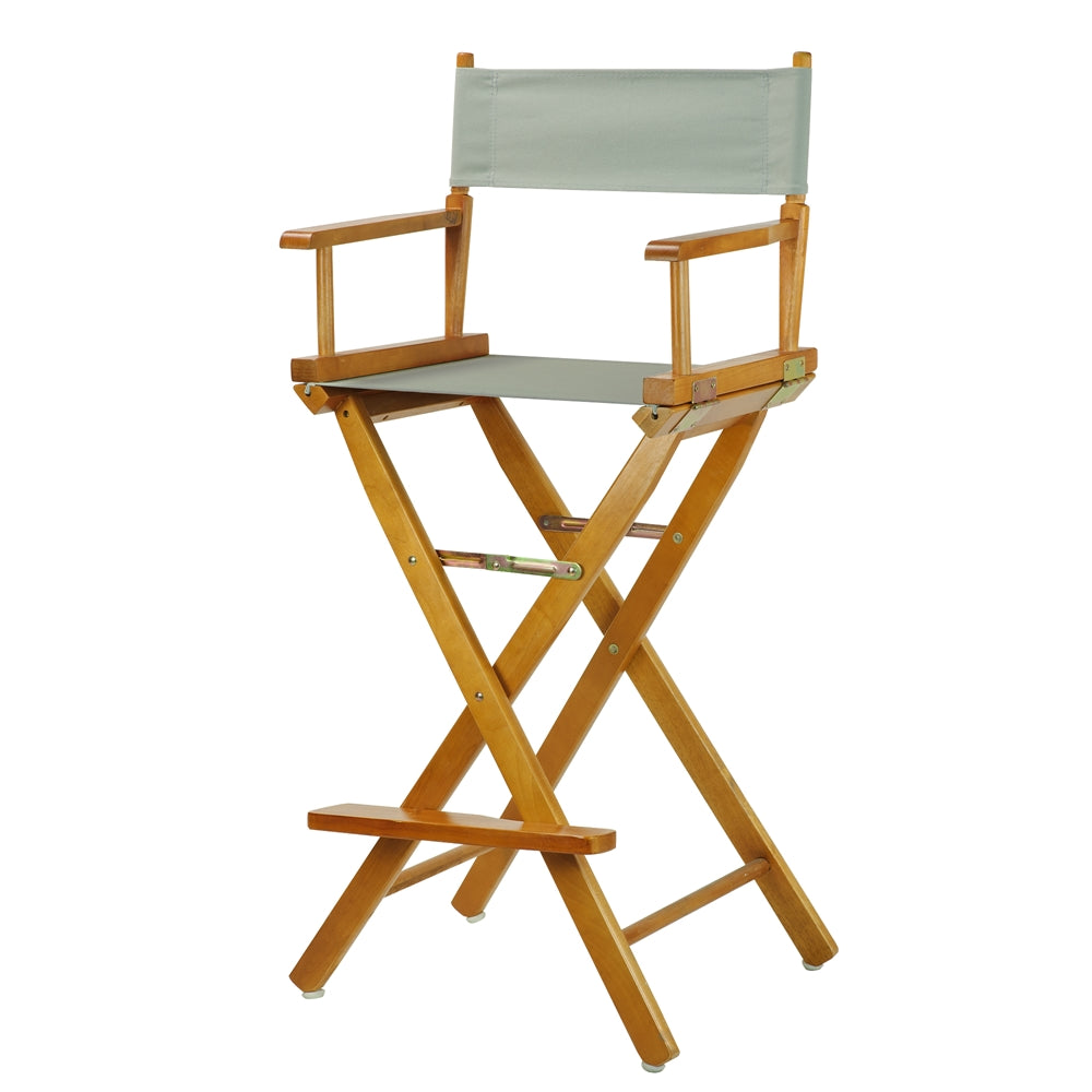 30'' Director's Chair Honey Oak Frame-Gray Canvas - Casual Home