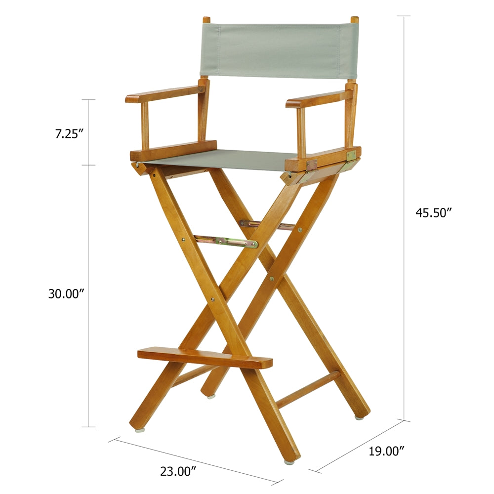 30'' Director's Chair Honey Oak Frame-Gray Canvas - Casual Home