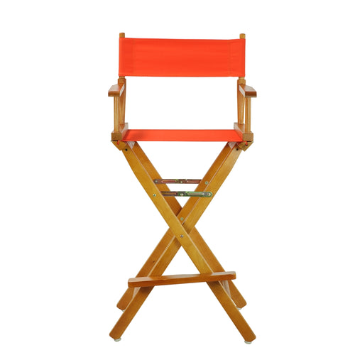 30'' Director's Chair Honey Oak Frame-Orange Canvas - Casual Home