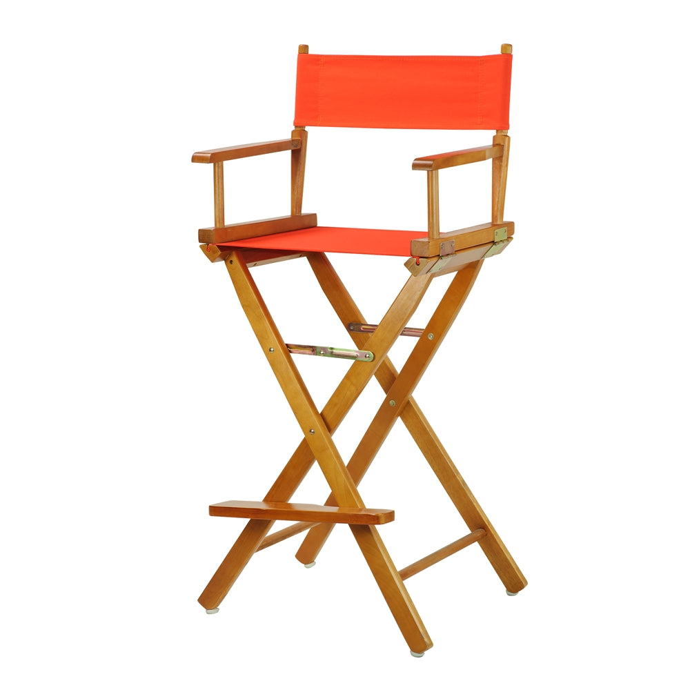 30'' Director's Chair Honey Oak Frame-Orange Canvas - Casual Home