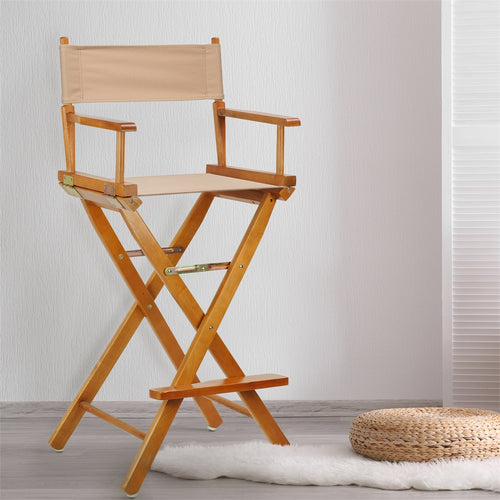 30'' Director's Chair Honey Oak Frame-Tan Canvas - Casual Home