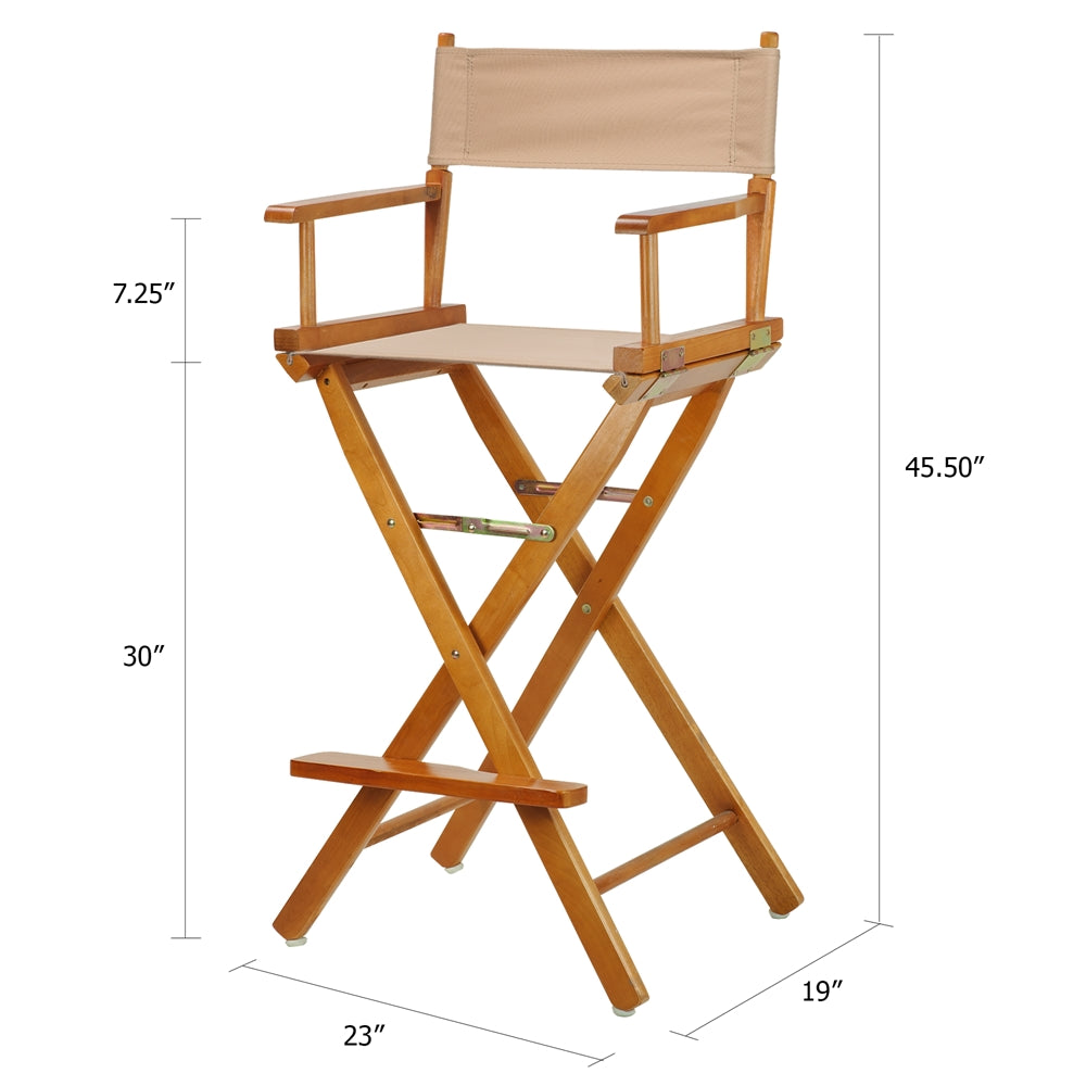 30'' Director's Chair Honey Oak Frame-Tan Canvas - Casual Home