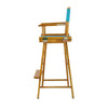 30'' Director's Chair Honey Oak Frame-Turquoise Canvas - Casual Home