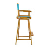 30'' Director's Chair Honey Oak Frame-Turquoise Canvas - Casual Home