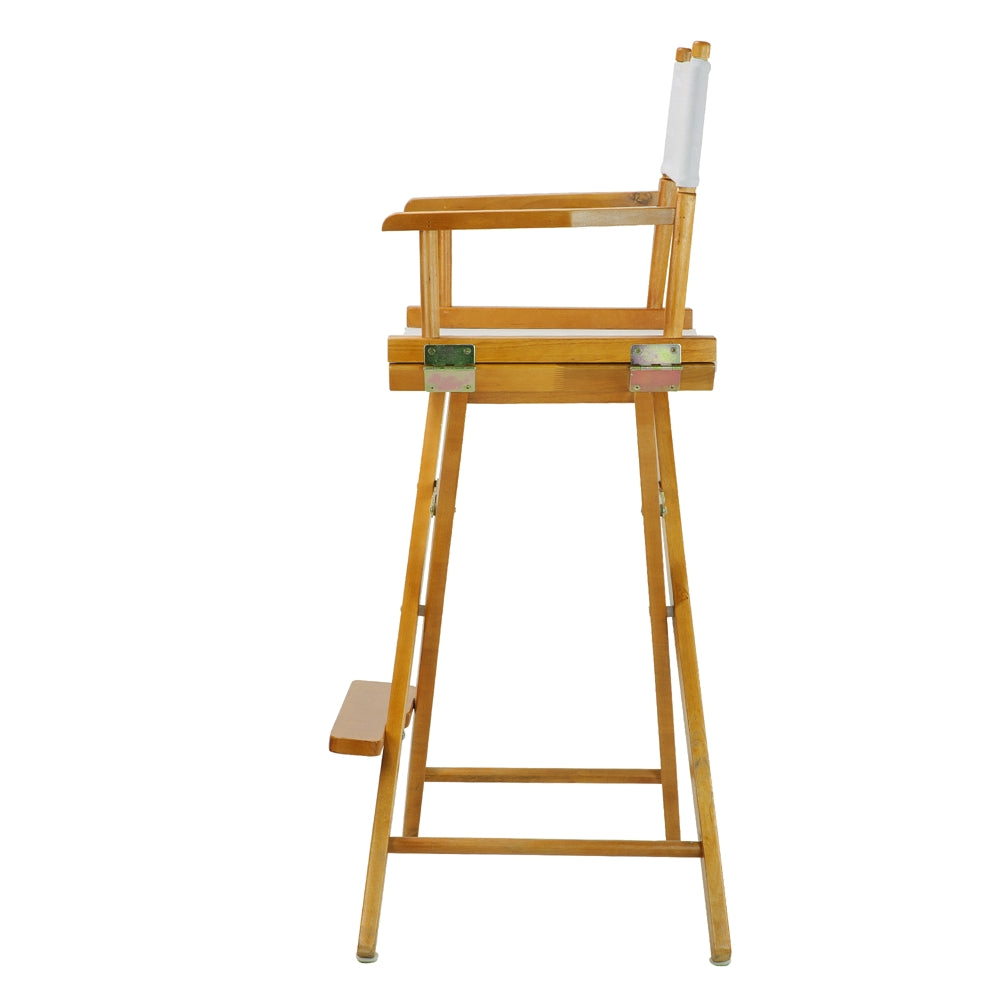 30'' Director's Chair Honey Oak Frame-White Canvas - Casual Home