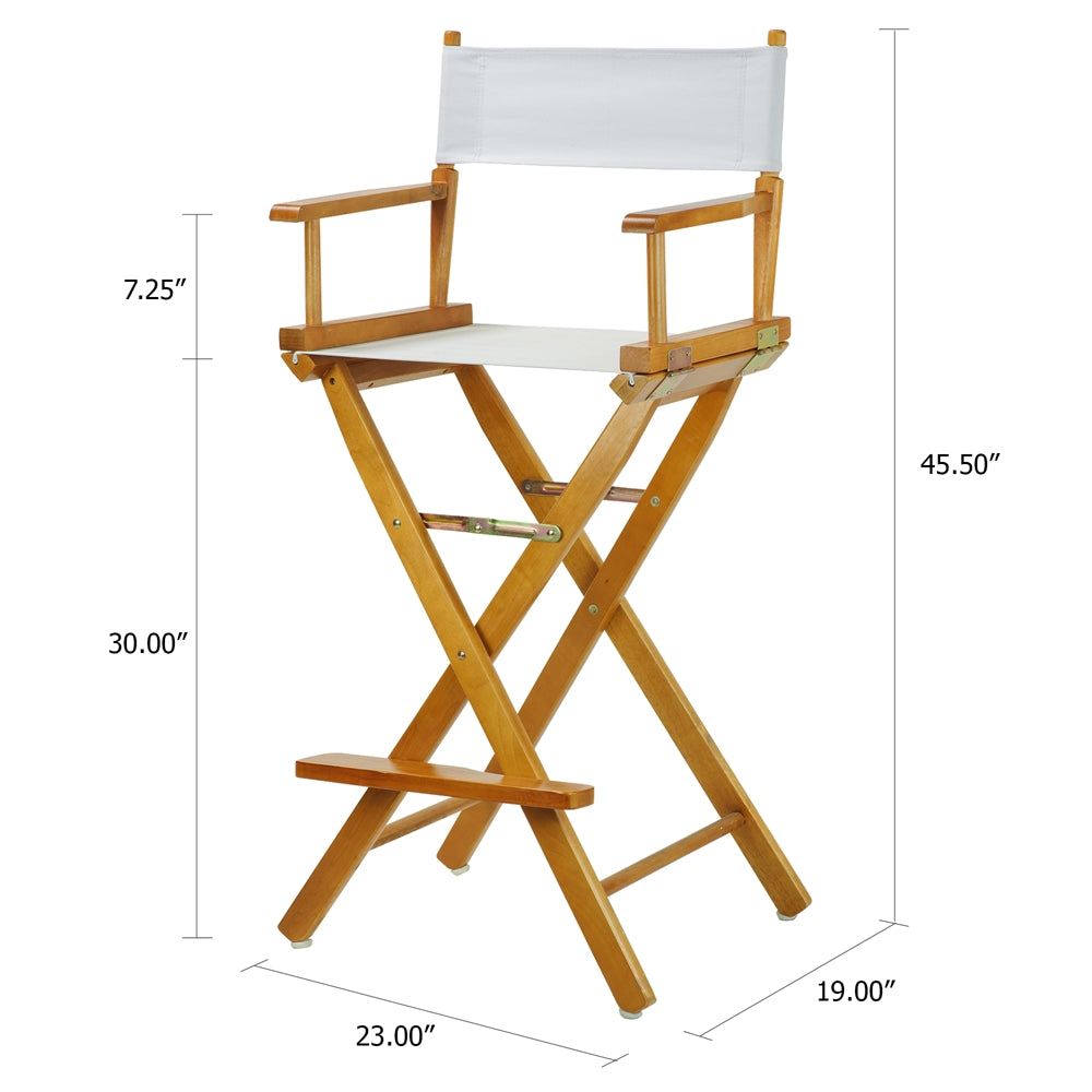 30'' Director's Chair Honey Oak Frame-White Canvas - Casual Home