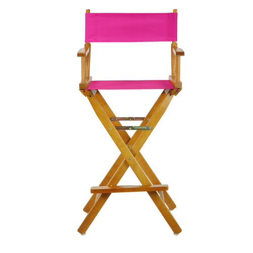 30'' Director's Chair Honey Oak Frame-Magenta Canvas - Casual Home
