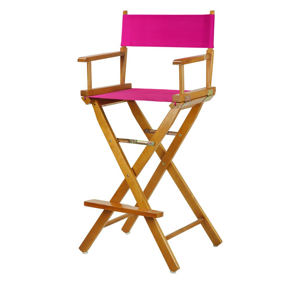 30'' Director's Chair Honey Oak Frame-Magenta Canvas - Casual Home