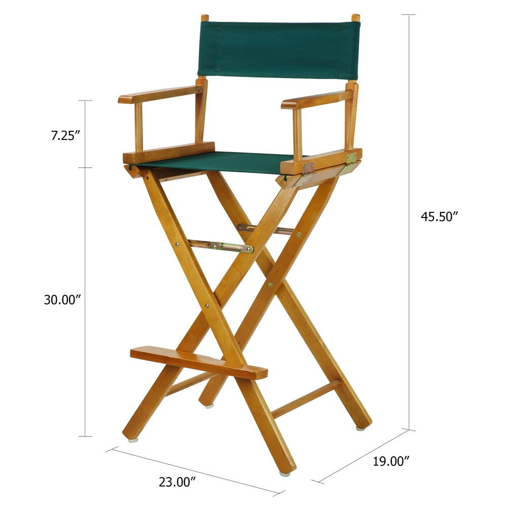 30'' Director's Chair Honey Oak Frame-Hunter Green Canvas - Casual Home
