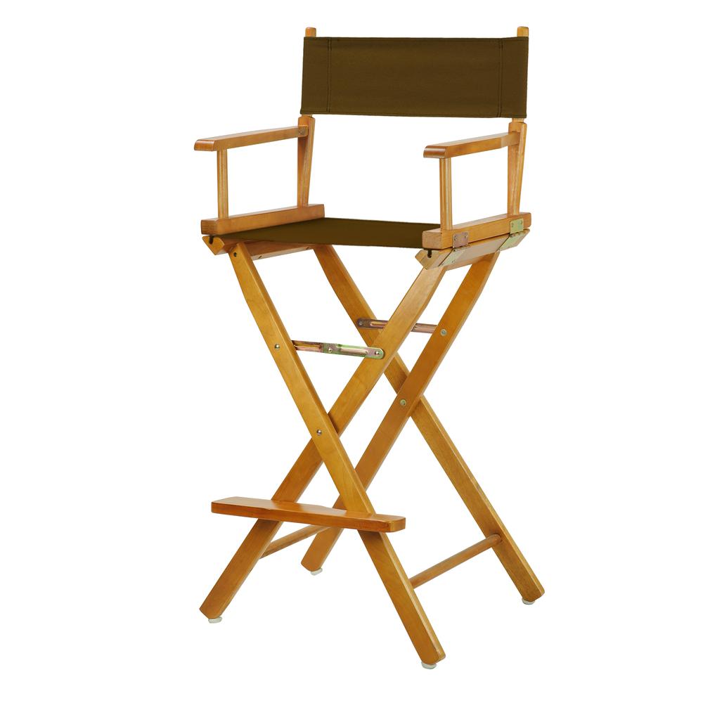 30'' Director's Chair Honey Oak Frame-Brown Canvas - Casual Home