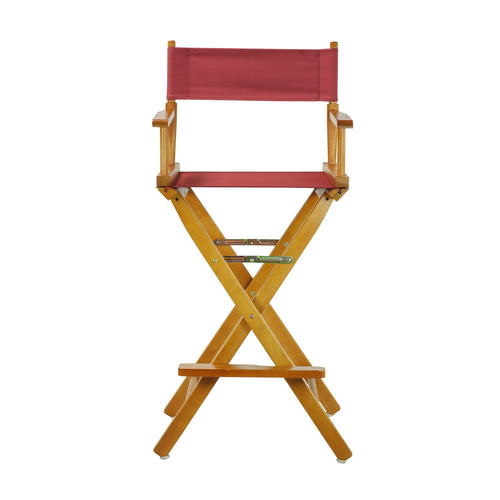 30'' Director's Chair Honey Oak Frame-Burgundy Canvas - Casual Home