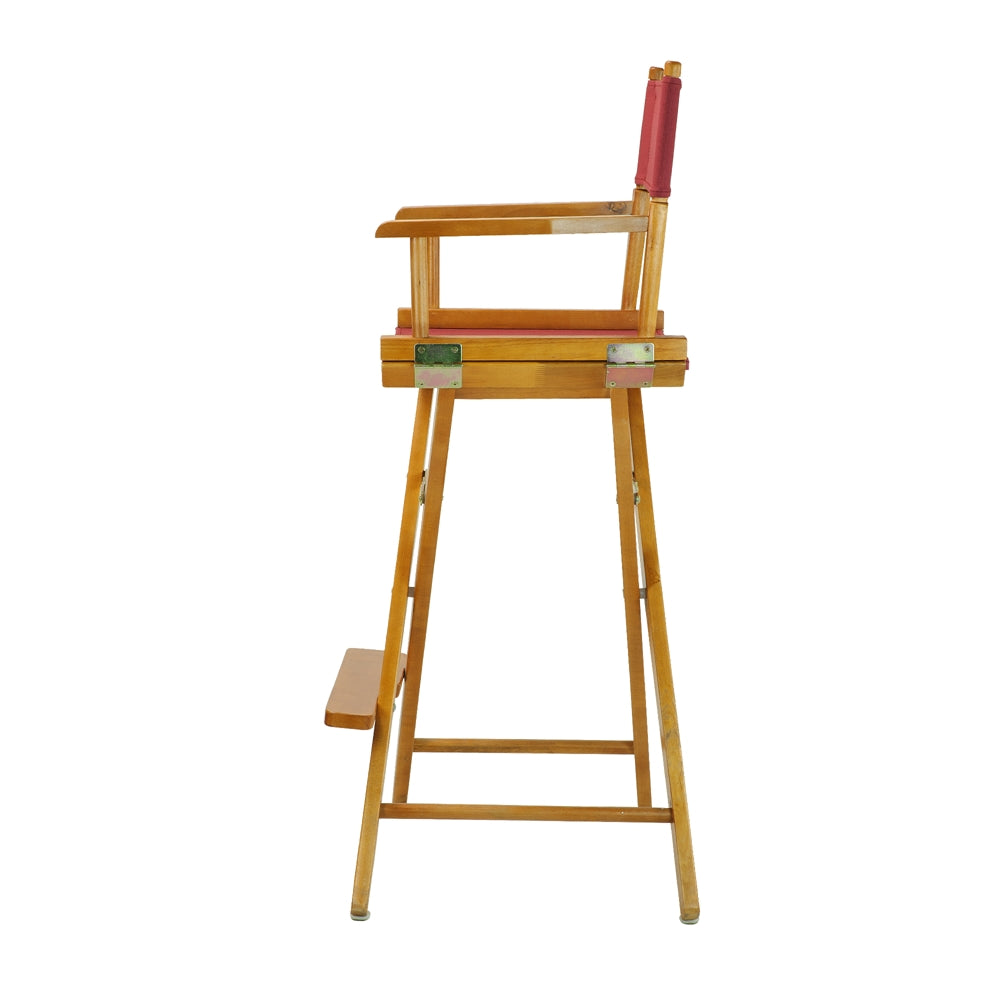 30'' Director's Chair Honey Oak Frame-Burgundy Canvas - Casual Home