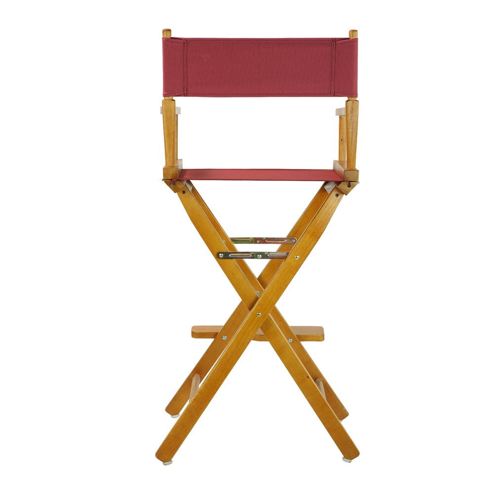 30'' Director's Chair Honey Oak Frame-Burgundy Canvas - Casual Home