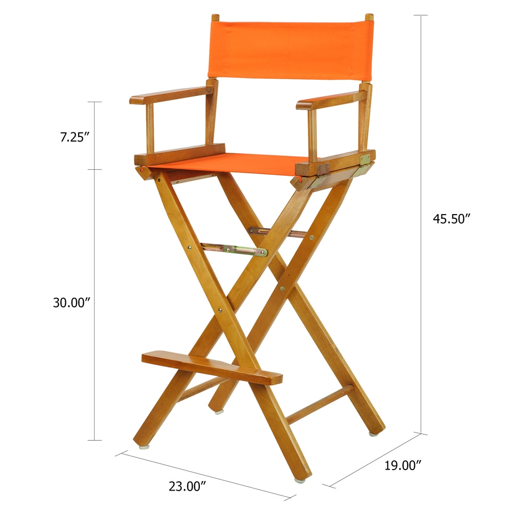 30'' Director's Chair Honey Oak Frame- Tangerine Canvas - Casual Home