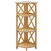 Montego 4-Shelf Corner Folding Bookcase-Natural - Casual Home